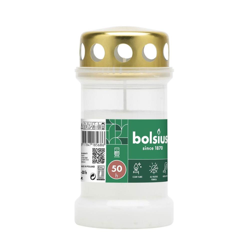 Bolsius White Memorial Candle With Lid £1.79